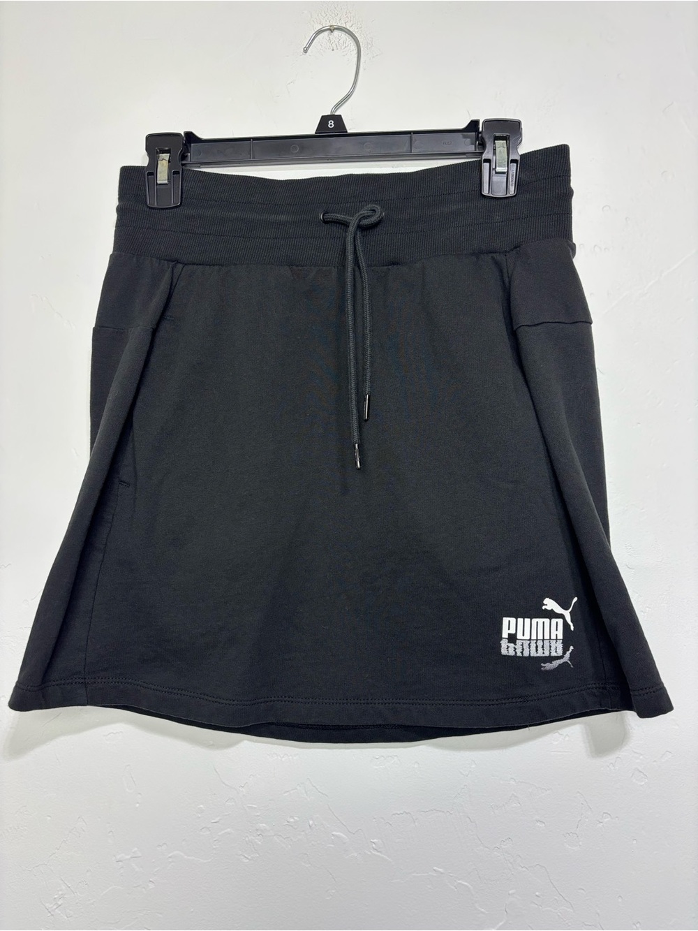 PUMA Women’s Small Black Athletic Skirt Drawstring Elastic Waist Pockets